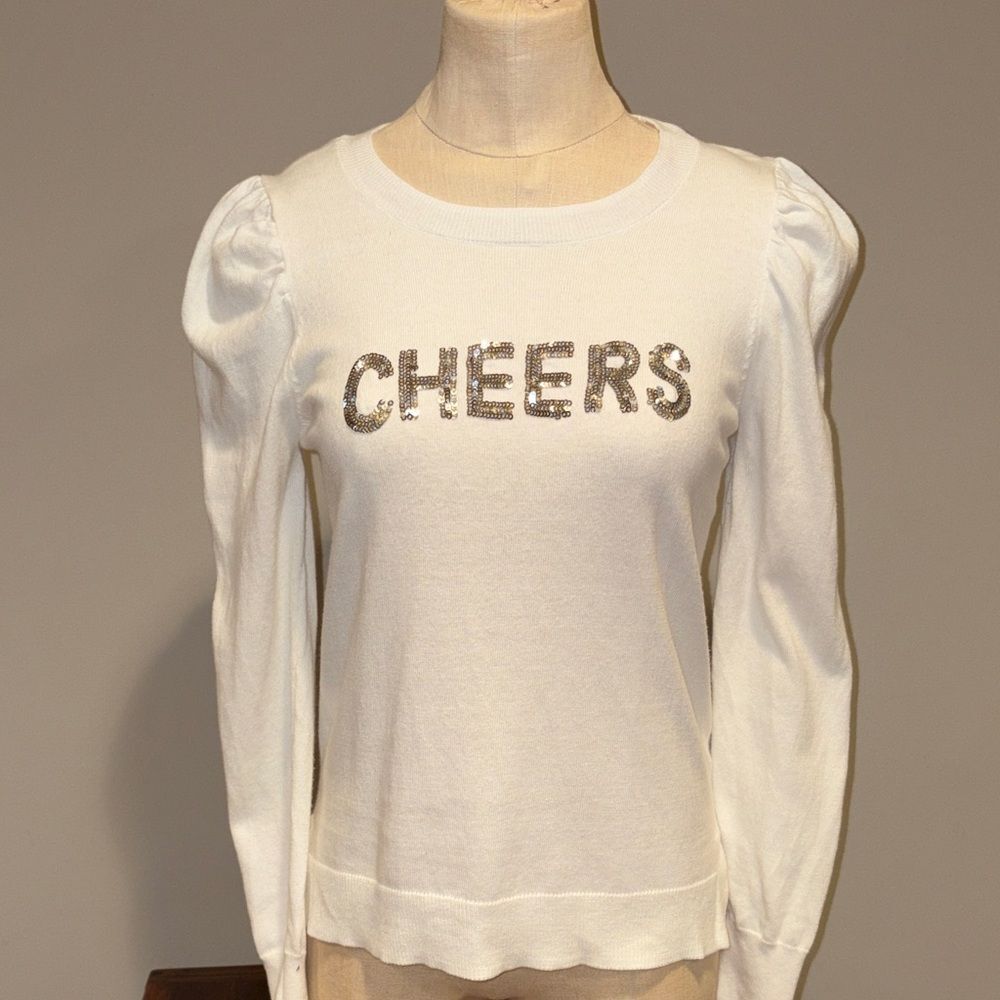 1. State Sequins Cheers Long Sleeve Sweater Size S
